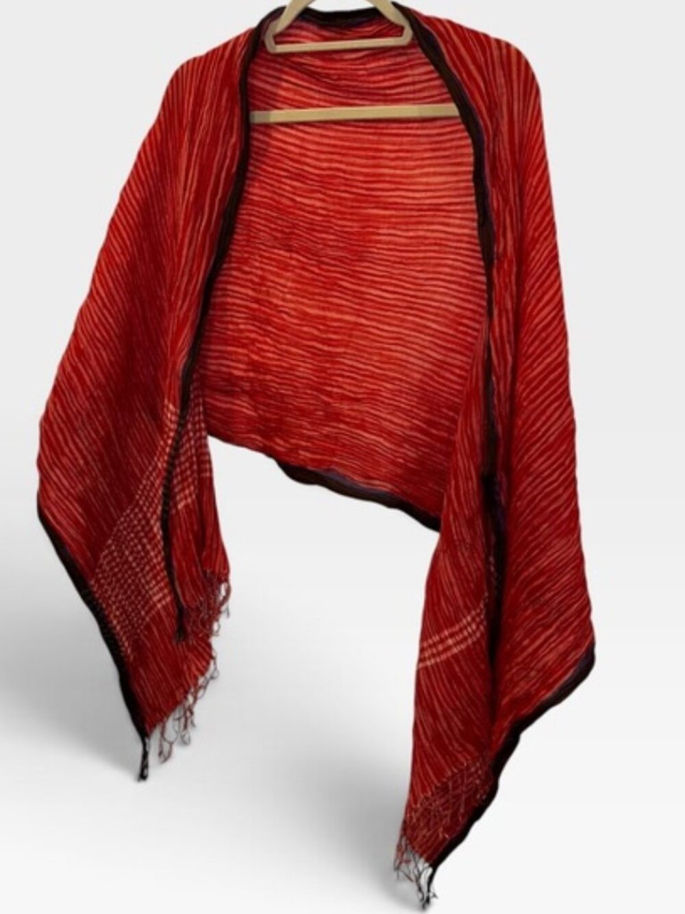 Red gingham plaid stripes fall color red scarf